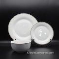 Dinnerware lussuoso Set nuove stoviglie bianche in porcellana ossea